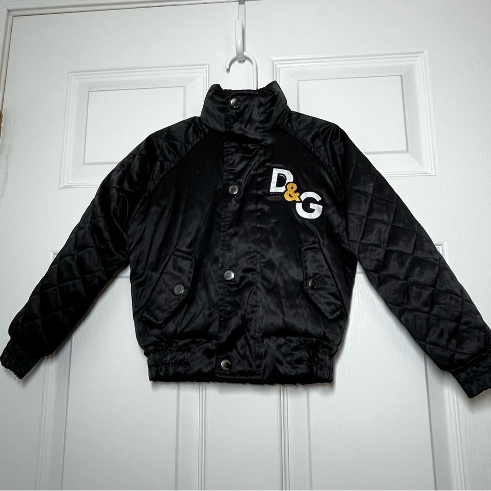 Dolce & Gabbana Baby Black Quilted Puffer Jacket Tiger Size 2